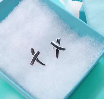 

TSHOU284 Ti 925 silver women earring cross cute romantice earring christmas gifts for women