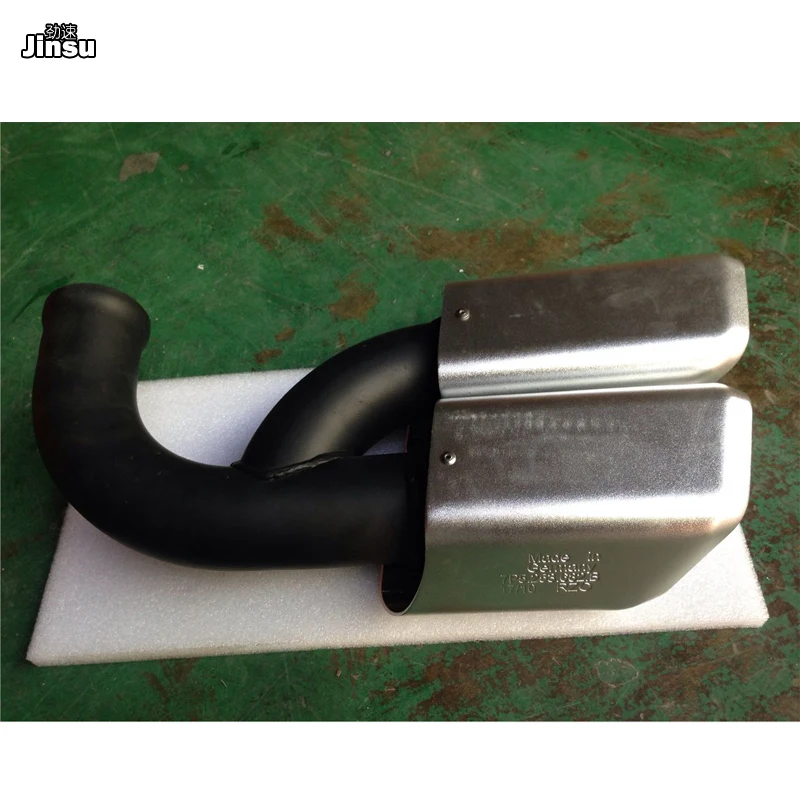 Silver square Tail Exhaust Tips Muffler Pipe For Porsche Cayenne 958.1 V6 V8 2011 - 2014 Cayenne s GTS Stainless Steel mufflers Silver square Tail Exhaust Tips Muffler Pipe For Porsche Cayenne 958.1 V6 V8 2011 - 2014 Cayenne s GTS Stainless Steel mufflers
