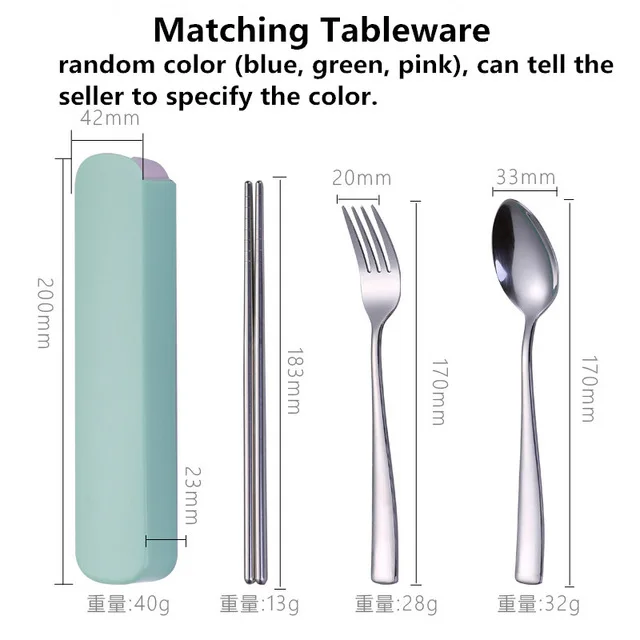 Tableware Термостойкий Ланч-бокс для детей, Портативный Ланч-бокс из нержавеющей стали для школьных Бенто-бокс, термос, контейнер для еды, Ланчбокс - Цвет: Tableware