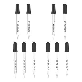 

10Pcs Glass Droppers Rubber Head Scale Pipette Dropper for School Home Supplies (1ml, Straight Head, Scale, Plastic Tube)