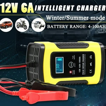 

Repair LCD Charger 12V 6A Pulse Repair Battery Charger For Car Motorcycle AGM GEL WET Lead Acid LCD