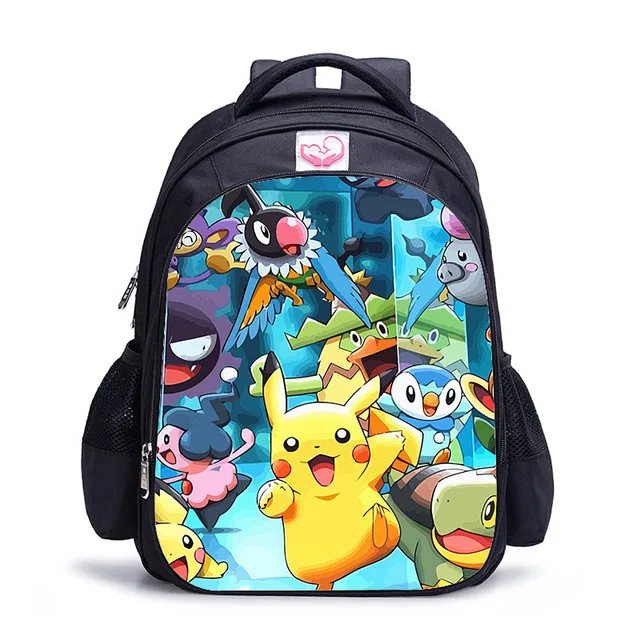 2 шт./компл. аниме рюкзак Pokemon Monster школьная сумка Ash Ketchum/Pikachu школьные сумки Девочки Мальчики портфель детский рюкзак для книг - Цвет: photo color