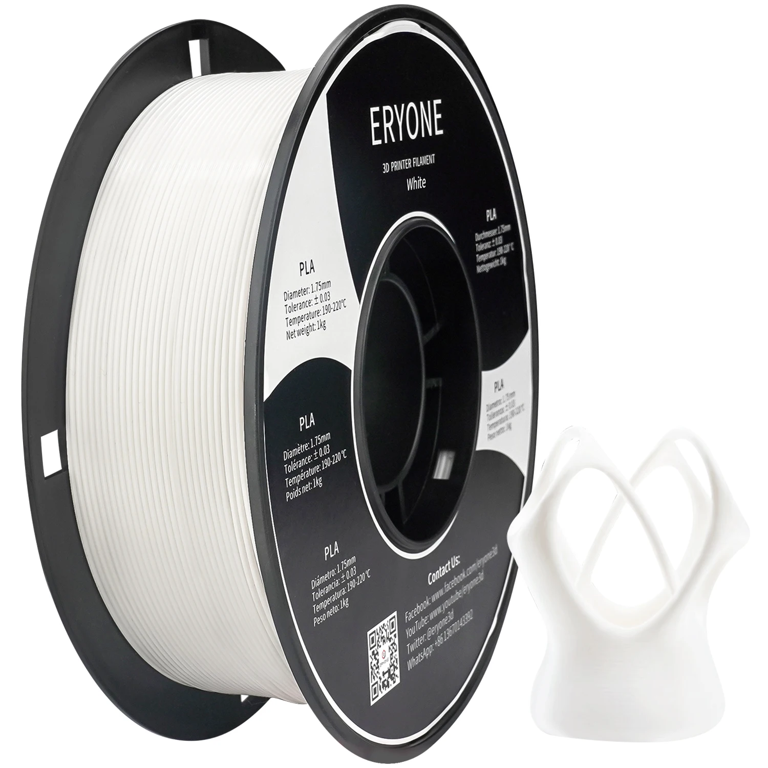 ERYONE Standard PLA Filament 1kg 1.75mm High Quality Filament 3D PLA Low Shrinkage Consumable For 3D Printer