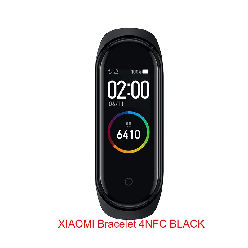 Bracelet 4NFC BLACK Смарт-браслет Xiaomi Band 4 NFC, 3 цвета, AMOLED экран, Miband 4, смарт-браслет, фитнес-браслет, Bluetooth, спортивный, водонепроницаемый, смарт-браслет - Цвет: Bracelet 4NFC BLACK