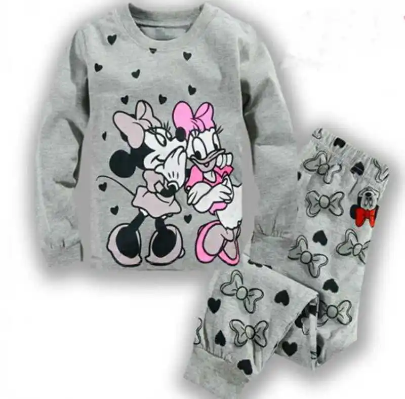 Дизайн, костюмы с принтом с длинными рукавами для девочек, детские пижамы с рисунком пижамы для детей Комплекты одежды детская одежда для сна - Цвет: Розово-красный