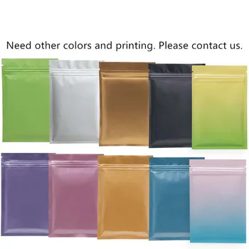 

100pcs Food Storge Bags Metallic Mylar Ziplock Bags Flat Bottom New fashion exquisite Aluminum Foil Small Zip Lock Plastic Bags