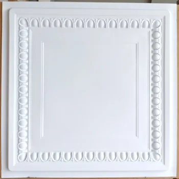 

Ceiling tiles Faux tin finishes white matt color decor wall panels PL06
