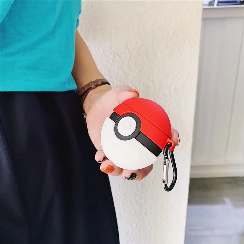 Air pods 2 мультяшный аниме милый забавный чехол для наушников Poke Ball для Apple беспроводная Bluetooth гарнитура Airpods Силиконовые чехлы Funda