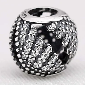 

Original Openwork Majestic Feathers With Crystal Beads Fit 925 Sterling Silver Bead Charm Pandora Bracelet Diy Jewelry