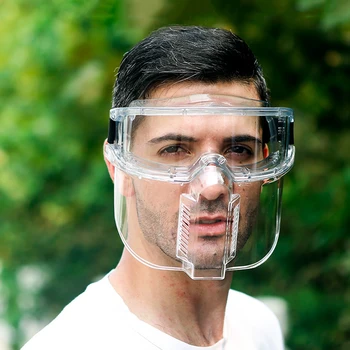 

2020 New Transparent Safety Glasses Safety Goggles Splash-proof Mask Transparent Work Safety Glasses Detachable Glasses Mask