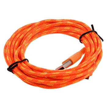 

3M Braided Fabric Mini USB Data&Sync Charger Cable Cord For Cell Phone Orange