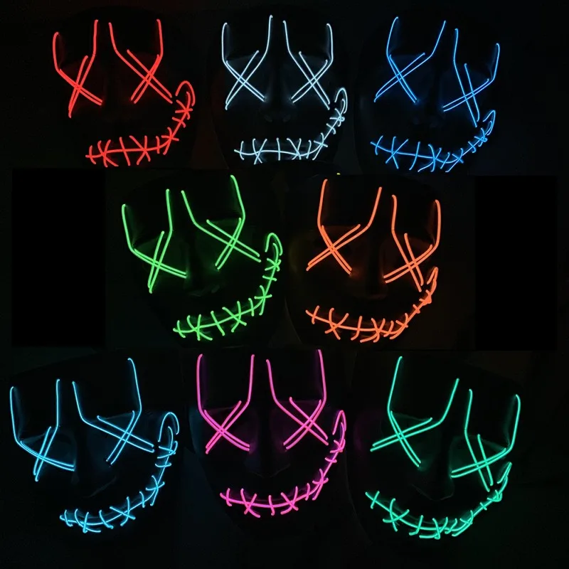

Halloween Horror Plastic Mask Luminous LED Mask Halloween Dance Party Bar Decoration