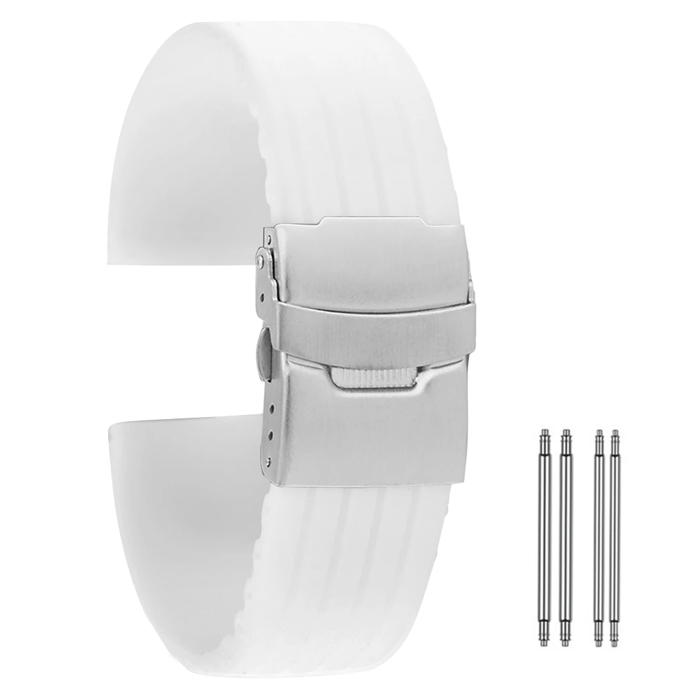 de silicona para reloj, pulsera resistente al agua, color 20mm, 22mm, 24mm, pasek do zegarka|Correas de - AliExpress