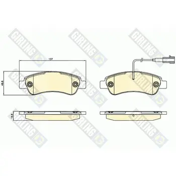 

Brake pads FIAT DUCATO (250) 07-/CITROEN JUMPER 06-rear GIRLING 6120684