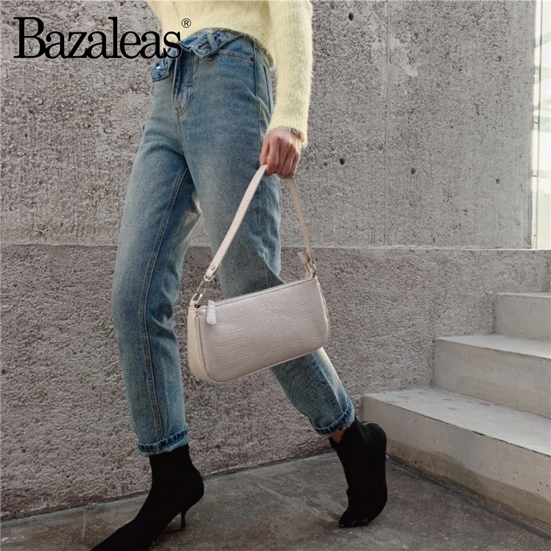 Bazaleas, винтажные хлопковые шаровары, Осенние, складные, Buttosn, женские джинсы, harajuku, джинсы для мам
