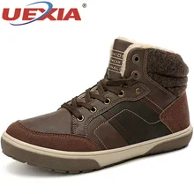 UEXIA NEW Brand Fashion Men Winter Snow Boots Walking Outdoor sport Super Warm Fur Male Ankle Boots Non-slip Men's Casual Shoes