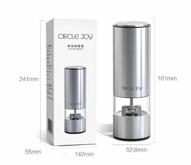 Xiaomi Circle Joy Rechargeable Salt Pepper Grinder Set with Base Stainless  Steel Automatic Salt Spice Grinder Pepper Mill Suit - AliExpress