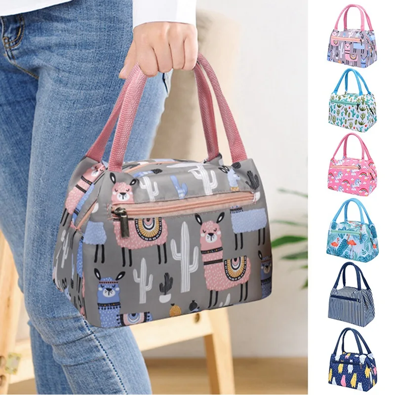 

Women Zipper Portable Insulation Storage Bag Cute Cartoon Character Design Waterproof Anti-Fouling Easy to Carry With Aluminum