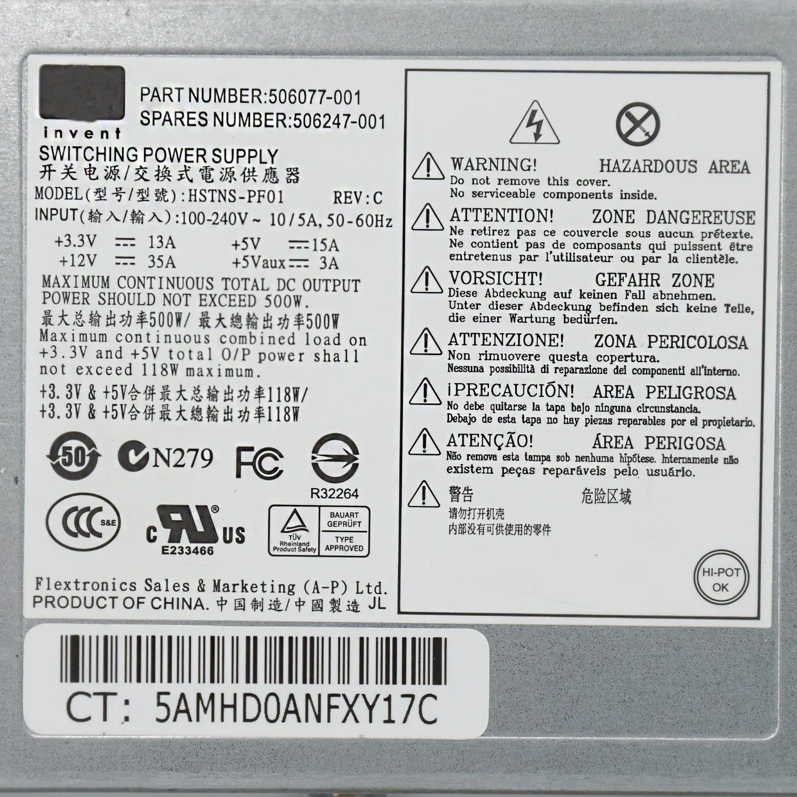 Fonte de Alimentação para hp Dl160 Server Power 506247-001 506077-001 g6 Dl165 Dl165g7 - Imagem 3