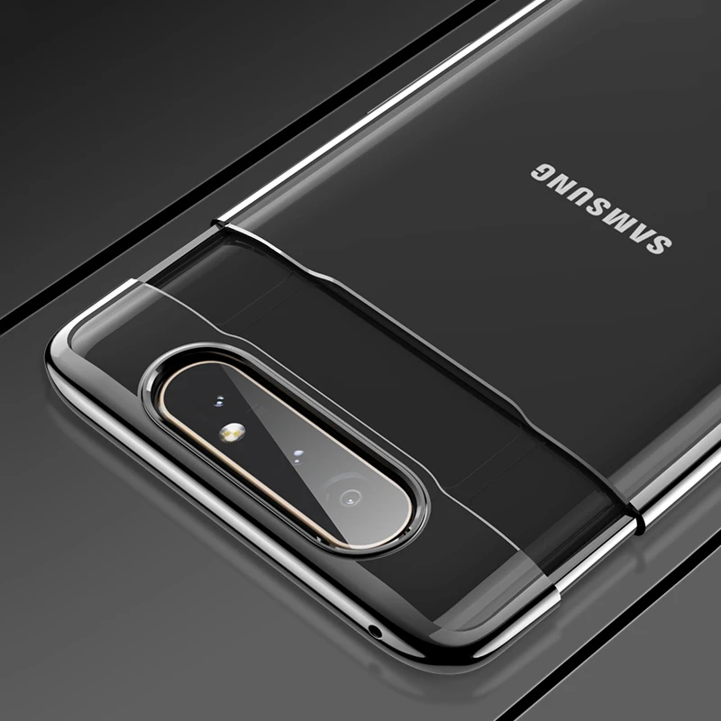 Чехол для samsung Galaxy A80, прозрачный скользящий чехол, роскошный полный защитный противоударный чехол для samsung A80, чехол