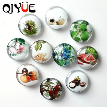 

Qi Yue 10 Still Life Fruit Pattern Magnetic Crystal Glass Refrigerator Stickers Whiteboard Stickers Home Decoration
