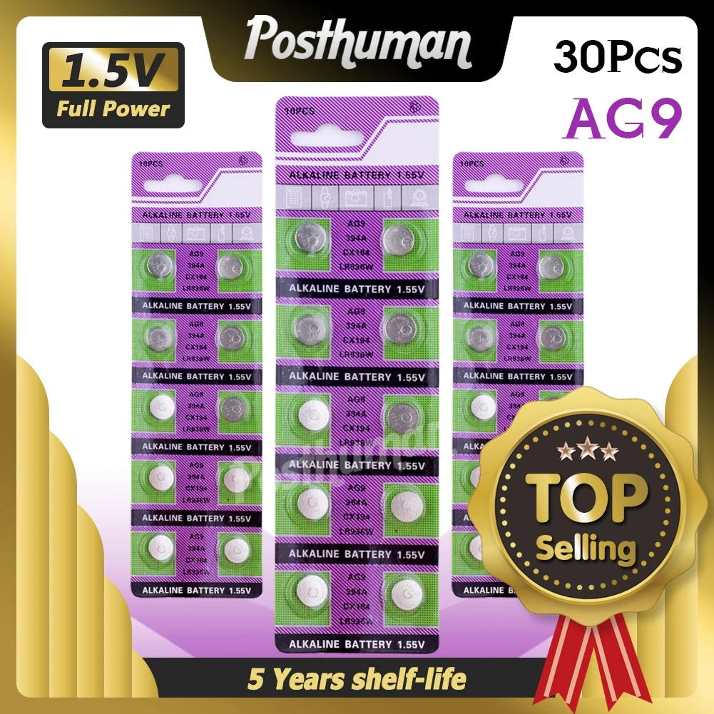 YCDC 30 шт. 1 55 в AG9 AG 9 часы Кнопка монета батарея L936 LR936 RW33 S33 SP394 SR45 SR45H SR936 SR936SW V394 |