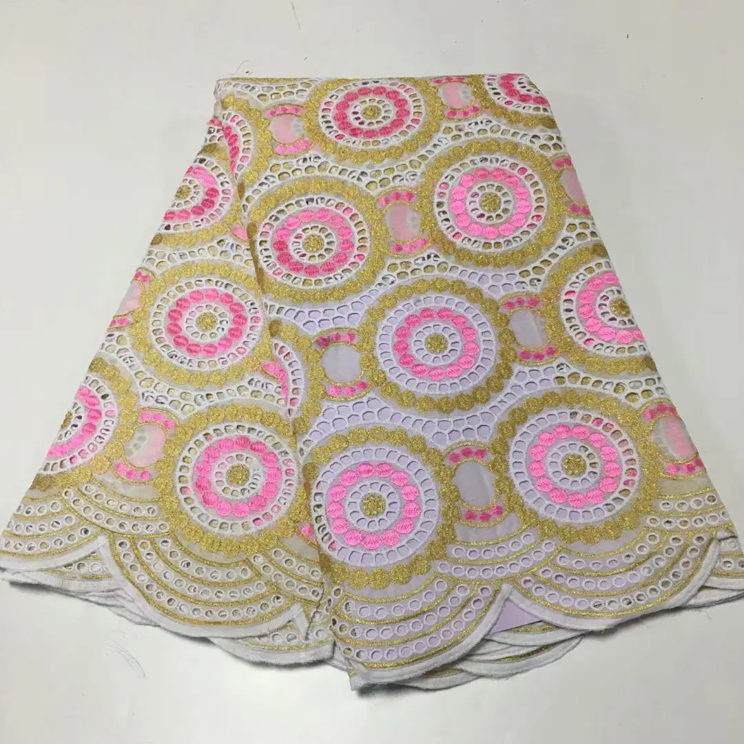 

Latest Dubai Style Lace High Quality African Lace Fabric With Holes Swiss Cotton Laces In Switzerland For Wedding AM4780