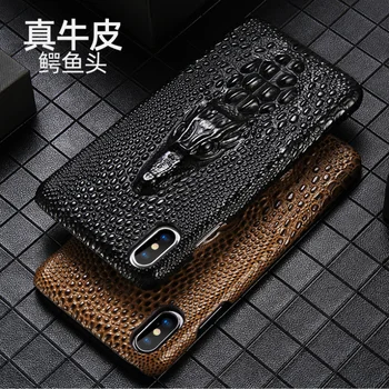 

New Genuine Leather Handmade Creative Emboss Telefone móvel Case For iPhone 8 6 6S 6plus 7 7 8 plus x xs max 11 Pro Max Cover