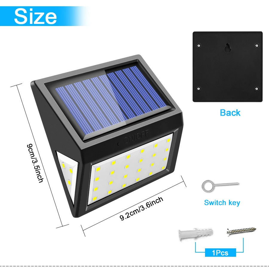 Солнечный свет открытый 30 светодиодный беспроводной IP65 водонепроницаемый легко установить солнечный светильник с широким углом освещения идеально подходит для двора патио