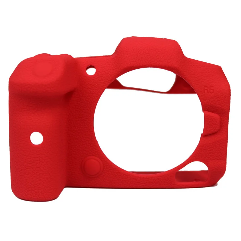 for Canon EOS R5 Camera Cover Silicone Protective Body Case High Grade Litchi Texture For Canon EOS R5 Camera Protector Cover (11)