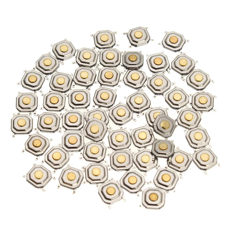 

50Pcs DC12V 4 Pins Tact Tactile Push Button Momentary SMD Switch 5x5x1.5MM New Arrival