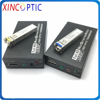 

1920*1200P@60Hz Uncompressed 1CH 1080P HDMI Fiber Video Converter with External 1ch Audio Data Fiber Extender and MM 300M LC SFP