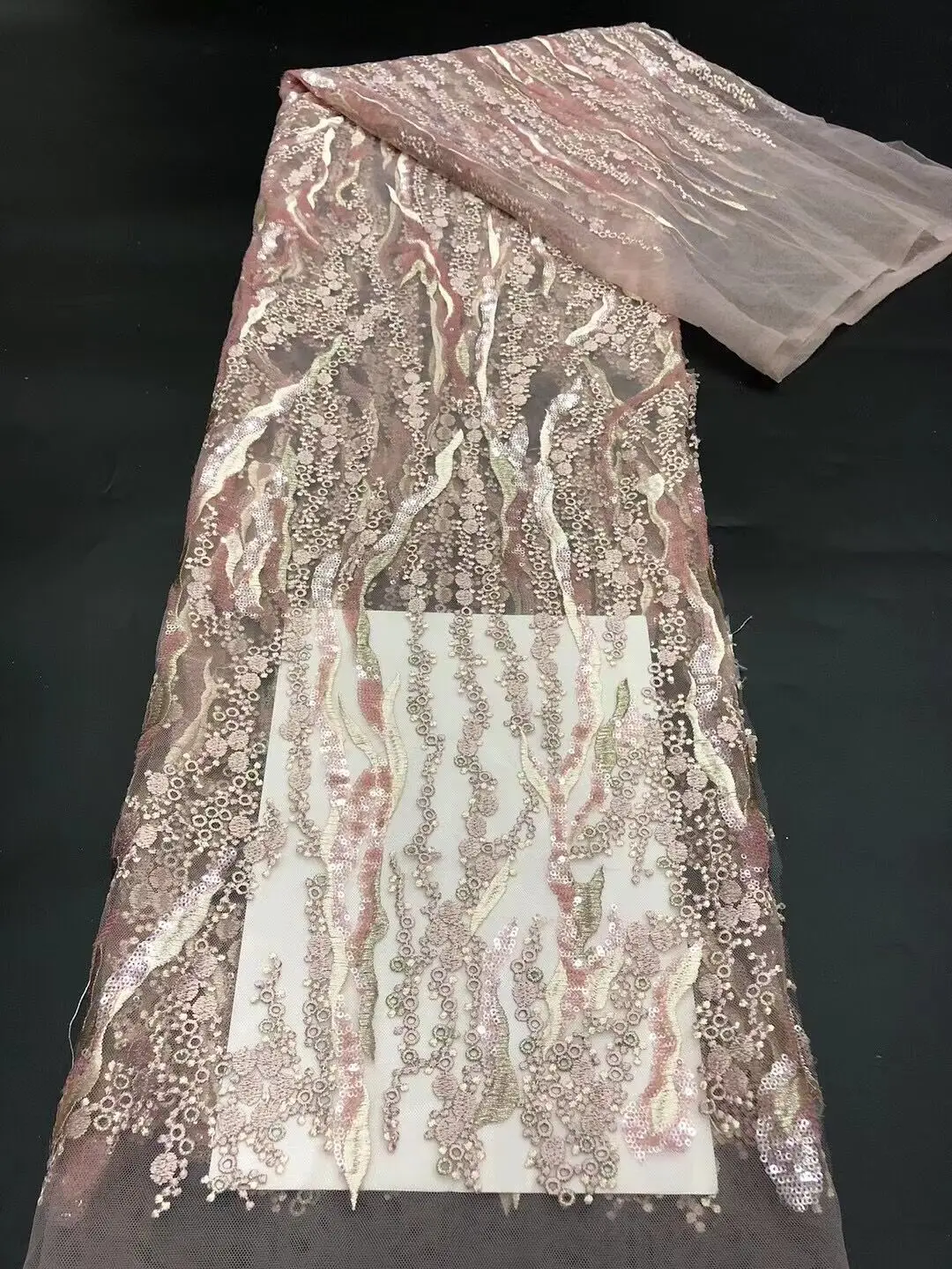 

Beauty classic S-4188812 design french lace sequins embroidery tulle lace high quality wedding party dress tulle laces net