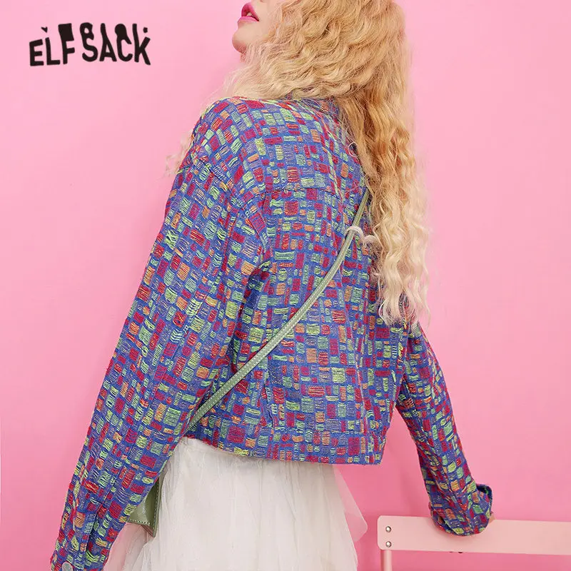 ELFSACK цветная клетчатая Женская мини юбка в Корейском стиле осень 2019 новая модная