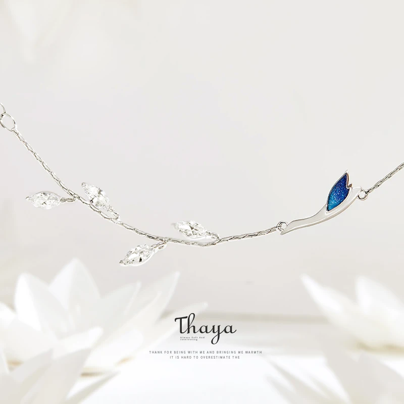 Billig Thaya Chinesischen Stil Perlen Armbänder 925 Sterling Silber Blau Kran Armbänder für Mädchen Elegante Spezielle Schmuck