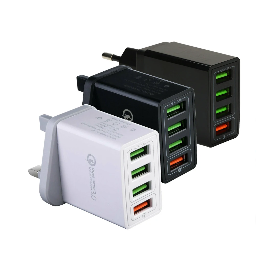 4USB QC3.0 быстрое зарядное устройство многопортовый Стандартный Мульти-USB зарядное устройство для мобильного телефона зарядное устройство для путешествий usb-хаб умное зарядное устройство