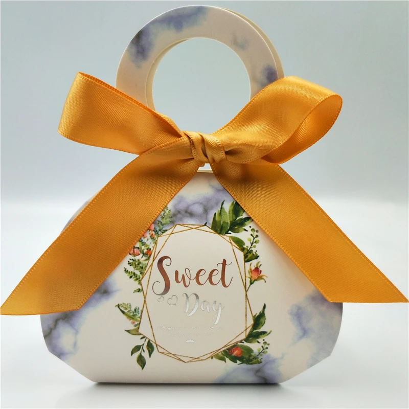 Конфеты коробки, свадебные сувениры и подарки коробка под мрамор Стиль вечерние поставки Baby Shower Бумага шоколад Коробки посылка - Цвет: Silvery-Gold