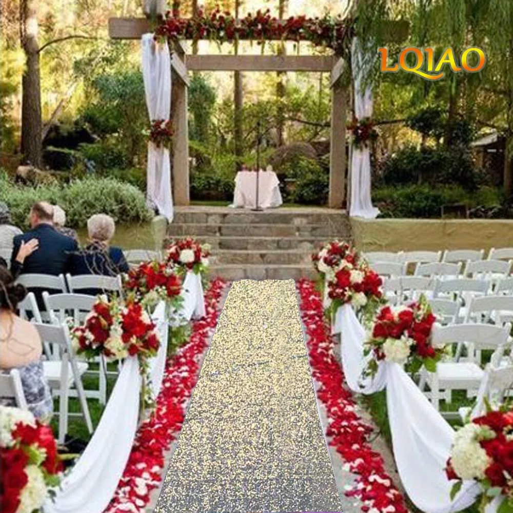 Silver Sequin Aisle Runner 002