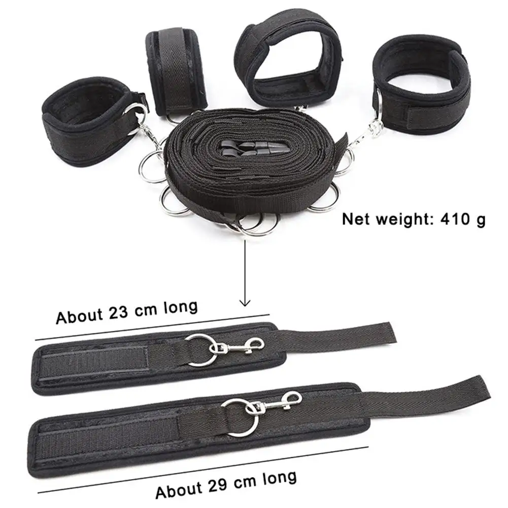 Movconly Fetish Bed Restraint Kit for Sex BDSM Toys Sets with Hand Cuffs Ankle Cuff Bondage Collection Movconly Fetish Bed Restraint Kit for Sex BDSM Toys Sets with Hand Cuffs Ankle Cuff Bondage Collection