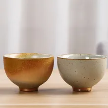 Винтажная грубая керамическая чайная чашка в японском стиле, стеклянная чайная чашка Pu'er Master Cup, керамический чайный набор ручной работы, маленькие чаши