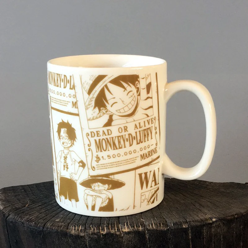 Мультяшная кофейная кружка из цельной керамики copo luffy Sabo zero ace чашка с деревянным
