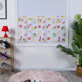 

Fruit Printed Kitchen Curtains Small Window Treatment Valances Rod Pocket Short Drapes Half Tiers Entryway Gordijnen