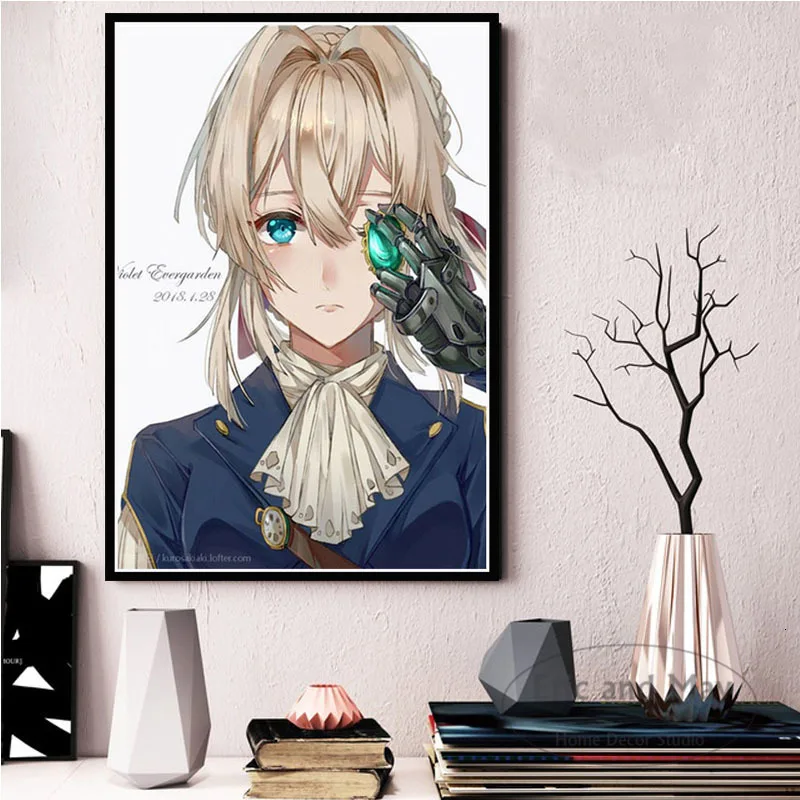 Плакаты и принты фиолетового аниме Evergarden Популярная Картина на холсте настенные