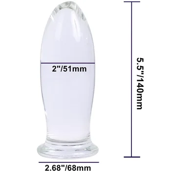 51mm Large Crystal Butt Plug Vagina Ball Big Pyrex Glass Anal Dildo Bead Fake Penis Adult Masturbate Sex Toy for Women Men Gay 4