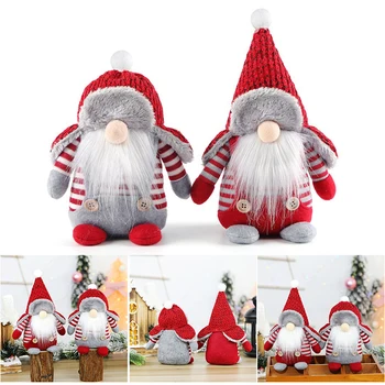 

1pcs Christmas Swedish Santa Claus Plush Doll Gnome Xmas Ornament Gift Home Decor Drop Shipping