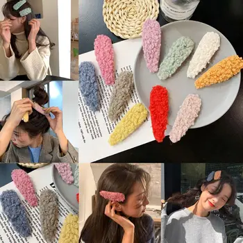 

Girls hair accessories Women Vintage lambs wool hair clips hairpins hairgrips faux fur barrettes for children Headwear