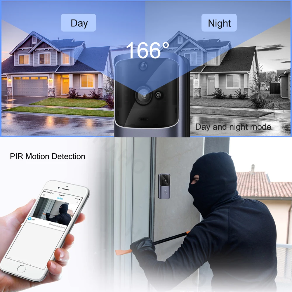 HISMAHO wifi дверной звонок видео домофон 720P HD беспроводной умный дом IP дверной Звонок камера охранная сигнализация ИК Ночное Видение