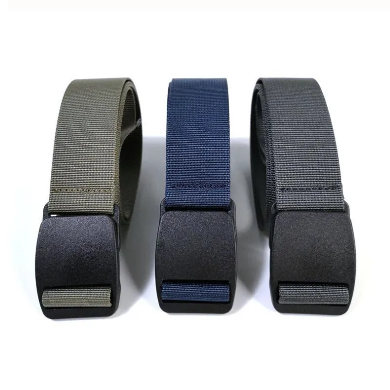 

Men Women's Real Nylon Belt Outdoor Quick-drying Canvas Cintos Plastic Buckle Ultra Light Belts Student Military Training Strap
