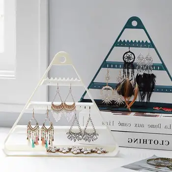 

Nordic Jewelry Storage Rack Triangular Display Stand Plastic Wall Hanging Organizer Home Organization Earring Storage Holder