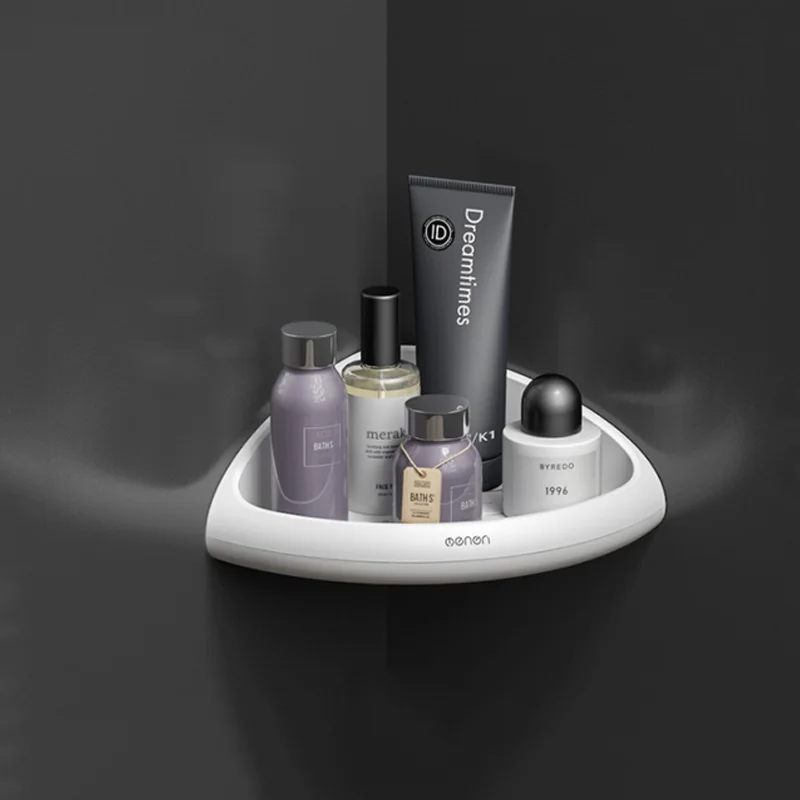 

Punch-Free Shower Shampoo Rack Basket Holders Bathroom Shelf Organizer Triangular Storage Corner Color:Gray/ Black/ White